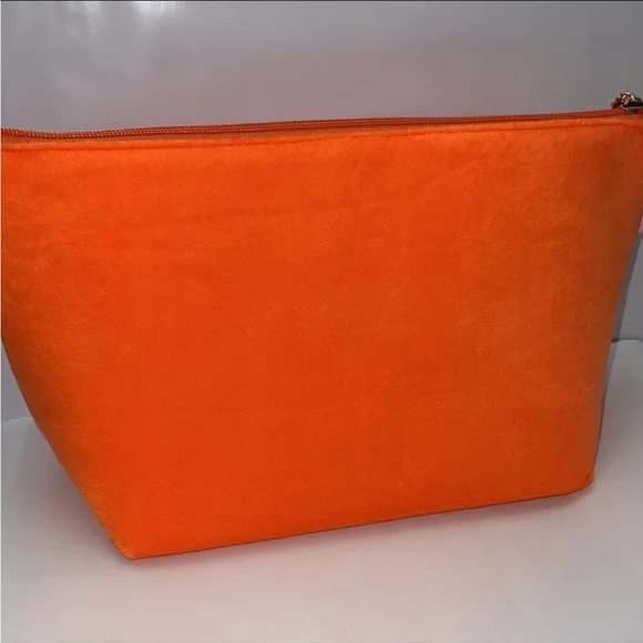 Juicy Couture Orange Velour Travel Cosmetics Bag - Picture 4 of 8